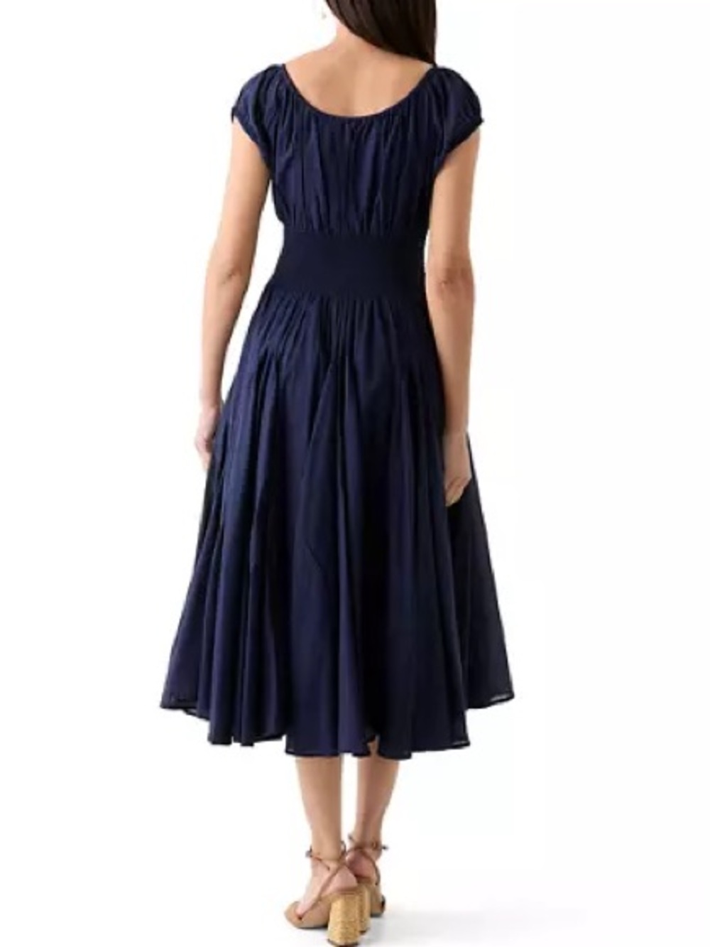 Philosophy Navy Blue Midi Dress with Cap Sleeves - Picture 2 of 3